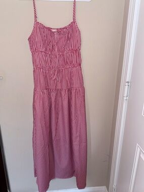 Macy's Red Gingham Midi Sundress